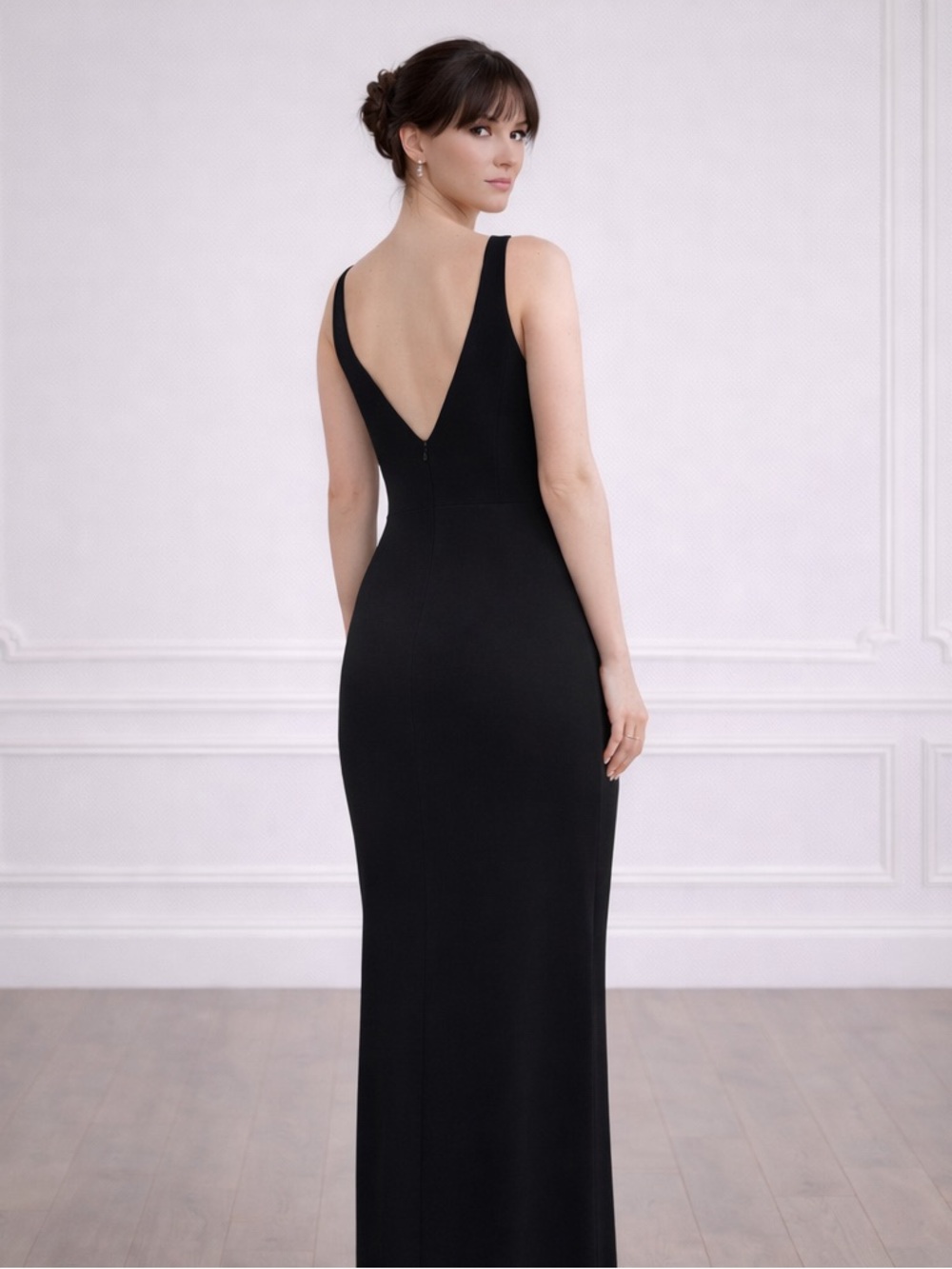 Black Low Back Bodycon Maxi Dress
